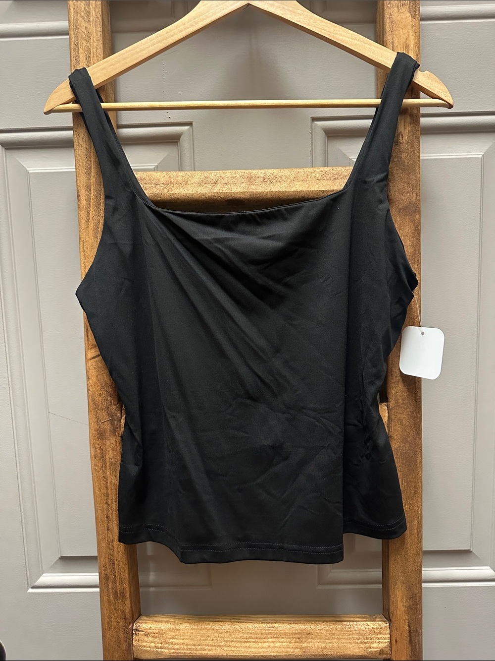 Women's Black Square-Neck Tank Top